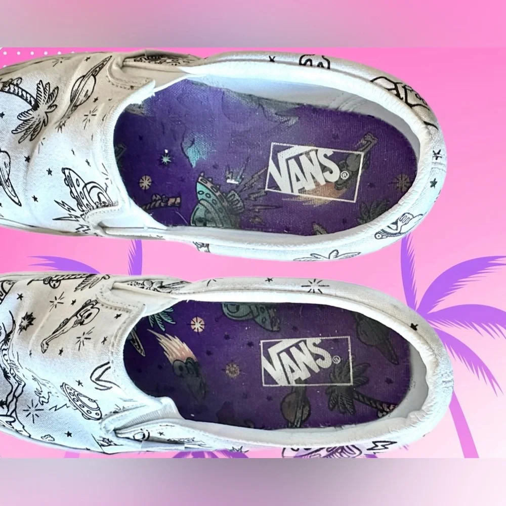 Vans Unidentified U-Paint White Classic Slip-O- Women’s Size 10/Men’s Size 8.5